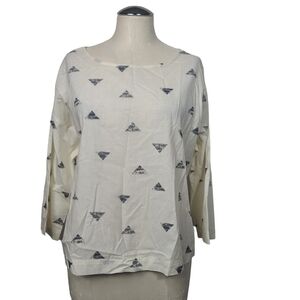 Grade & Gather Triangle Print Croped Sleeves Top S